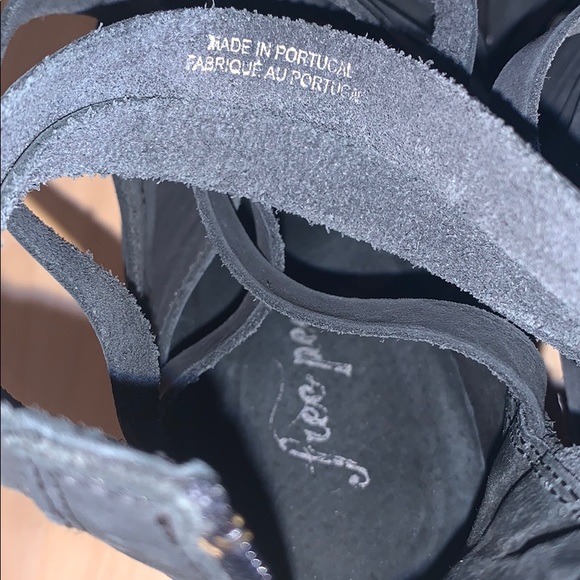 FREE PEOPLE HYBRID STRAPPY Grey Suede Bootie NWOT - Picture 12 of 16